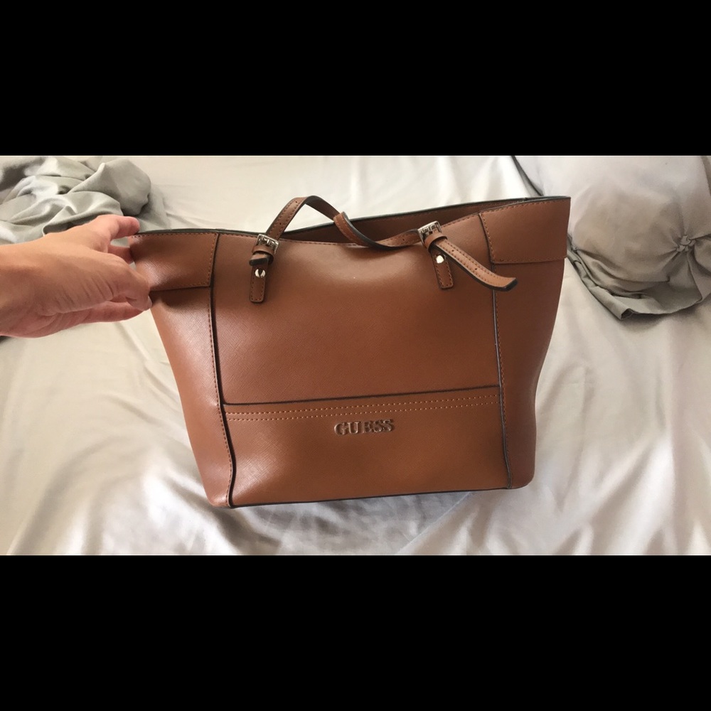 Chestnut brown Guess tote purse
